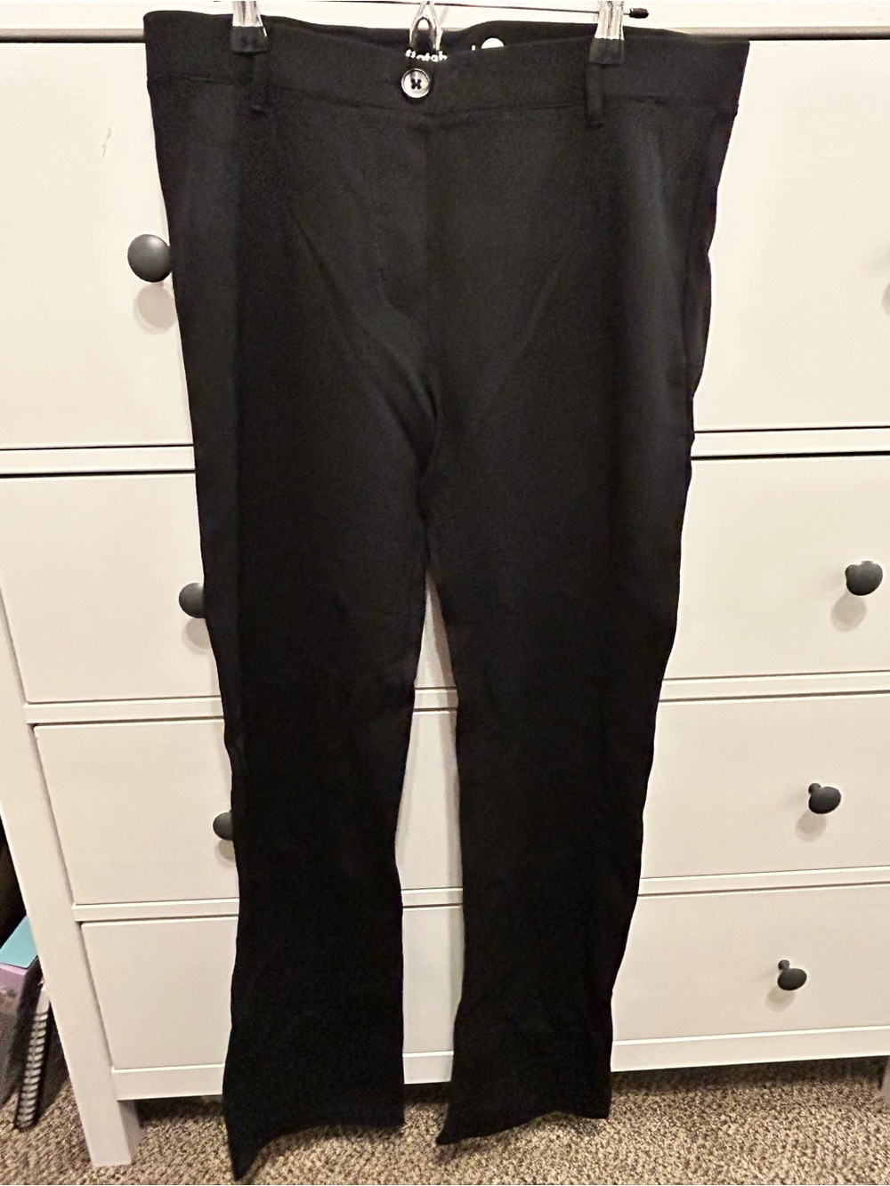 Betabrand Black Women's Pants with Logo Waistband